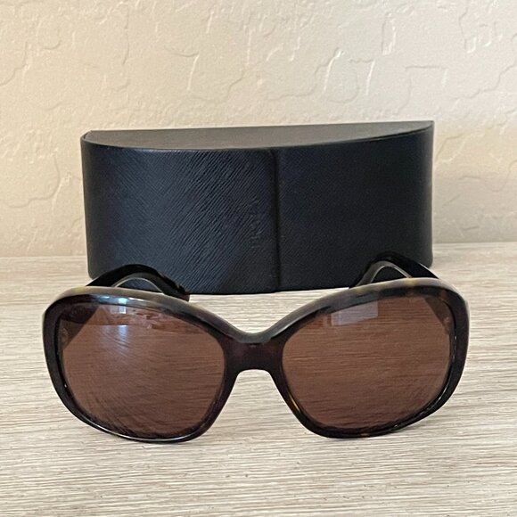 Prada Sunglasses Brown Tortoise SPR31N with Case - Picture 3 of 9